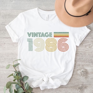 Vintage 1986 Shirt, Retro 40th Birthday T Shirt, Fortieth Gift, 40th Birthday Gift, 40th Birthday Shirt, Vintage 40th Birthday Tshirt image 2
