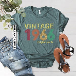 Vintage 1966 Birthday Shirt, Retro 60th Birthday Gift Men & Women image 4