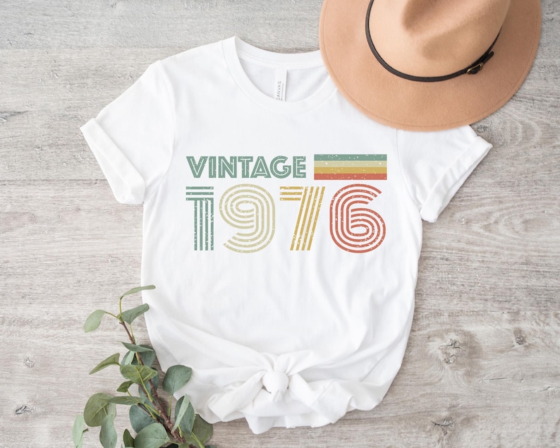Vintage 1976 Shirt, Retro 50th Birthday T Shirt, fiftieth gift, 50th Birthday Gift, 50th Birthday Shirt, Vintage 50th Birthday Tshirt afbeelding 2
