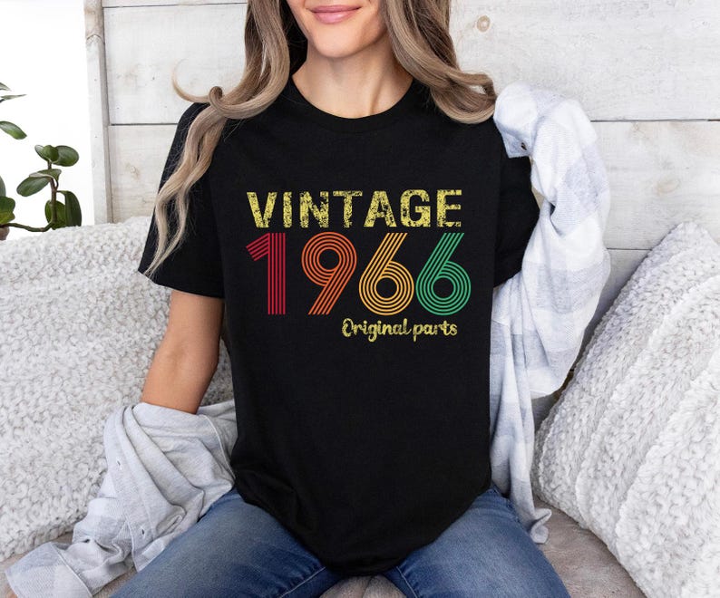 Vintage 1966 Birthday Shirt, Retro 60th Birthday Gift Men & Women image 2