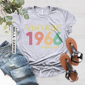 Vintage 1966 Birthday Shirt, Retro 60th Birthday Gift Men & Women image 5