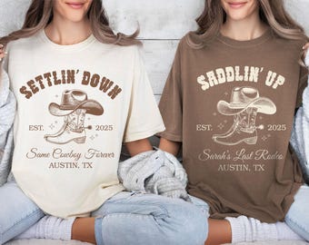 Custom Last Rodeo Bachelorette Shirts Same Cowboy Forever Last Hoedown Country Bach Nashville Bachelorette Party Cowgirl Bridal Party Tee