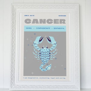 Cancer Wall Art | Star Sign | Zodiac Sign | Astrology Digital Print | Downloadable | Zodiac Art Print