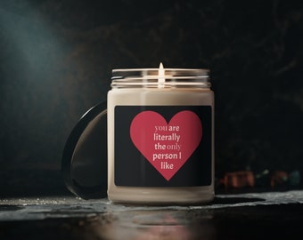 Heart Soy Candle, Decor Candle Black and Red