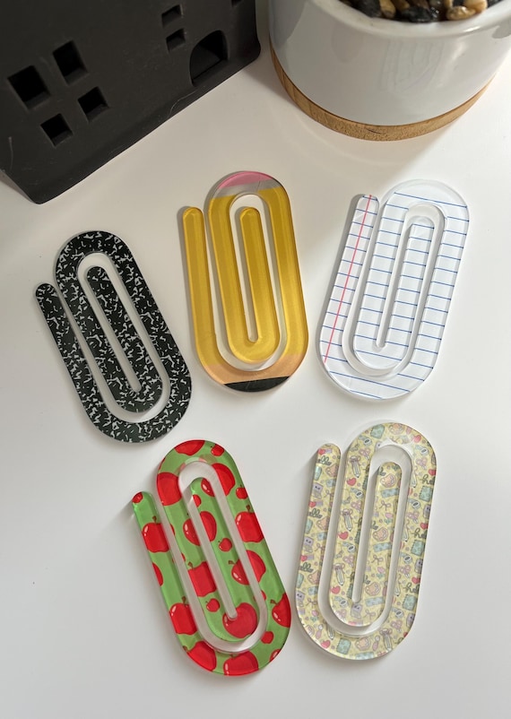 Jumbo Arylic Paperclip Bookmarks