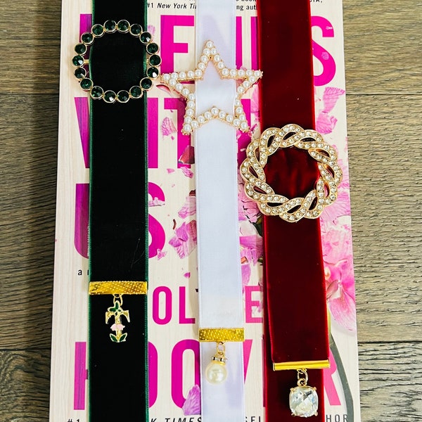 Velvet Ribbon Handcrafted Book Belt Bookmarks