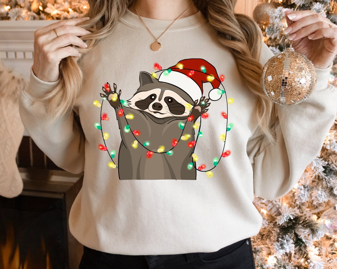 Christmas Raccoon Sweatshirt Raccoon Lover Sweatshirt - Etsy