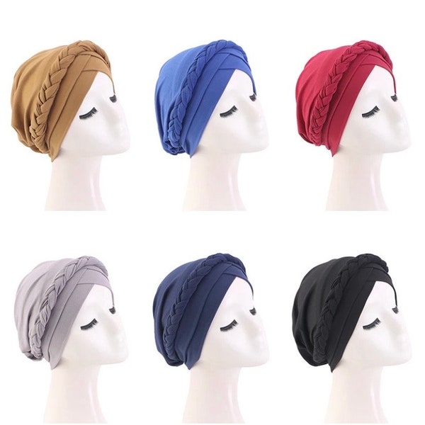 Echarpe turban pré-nouée Bonnet chimio Bonnet Bonnet Super doux au toucher coton turban à fleurs noué