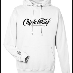 Chick Chief White & Black Hooded Sweatshirt