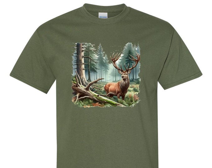 Forest Deer Graphic T-shirt S-5X