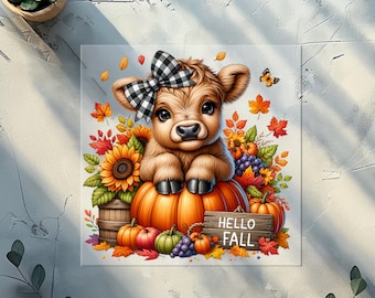 Autumn Highland Cows DTF Transfer