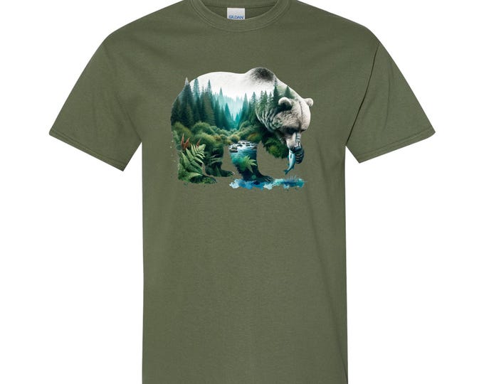 Bear Nature Graphic T-shirt S-5X