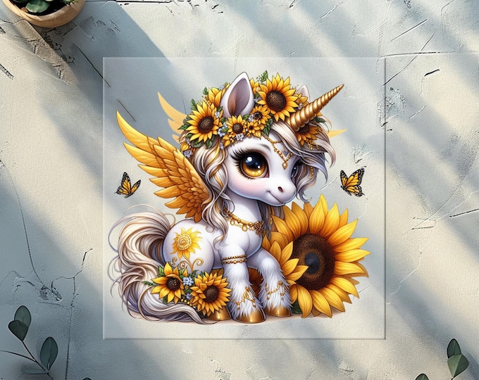 Unicorns and Sunflowers DTF Transfer