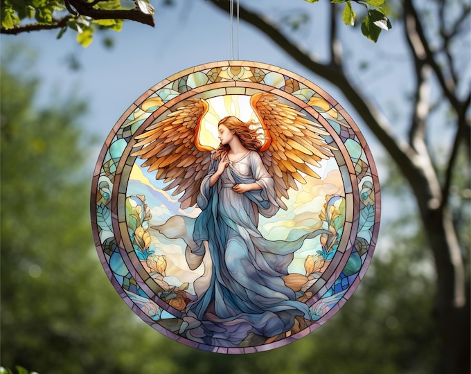 Angel Acrylic Faux Stained-Glass Suncatcher