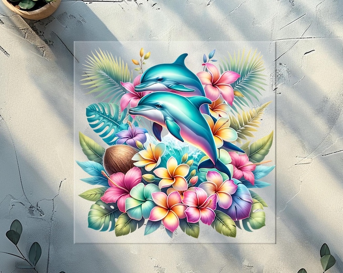 Tropical Dolphin DTF Transfer