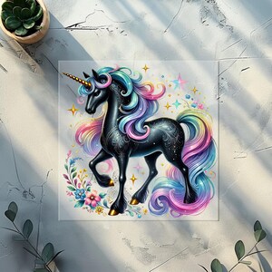 Black Unicorns DTF Transfer