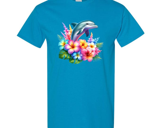 Tropical Dolphins Graphic T-shirt S-5X