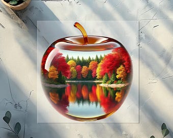 Autumn in an Apple DTF Transfer