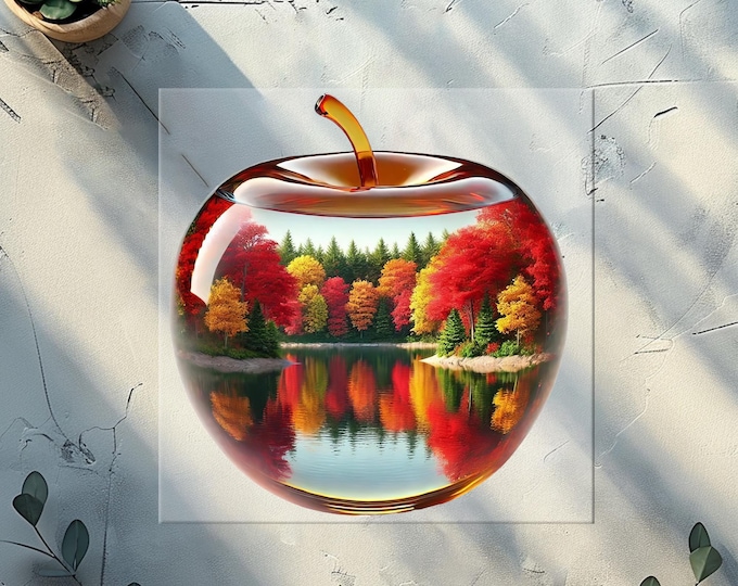 Autumn in an Apple DTF Transfer