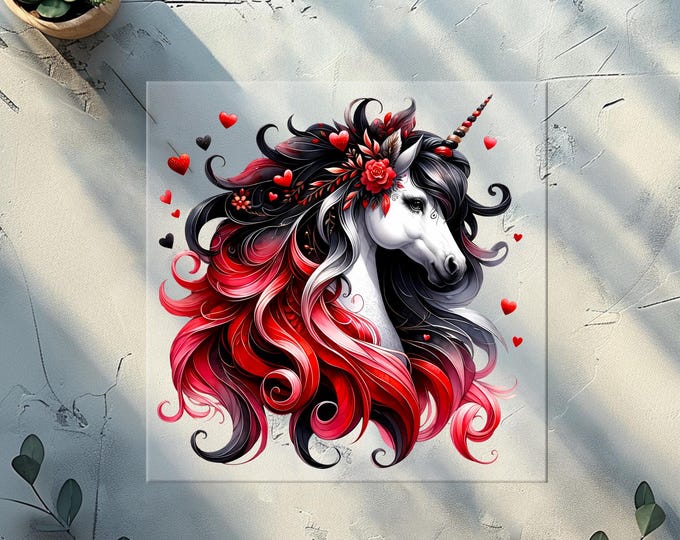 Unicorns and Hearts DTF Transfer