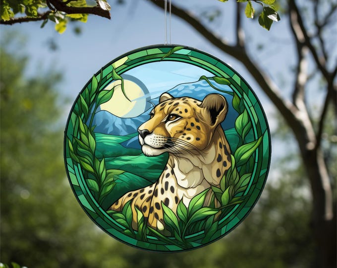 African Animals Acrylic Faux Stained-Glass Suncatcher