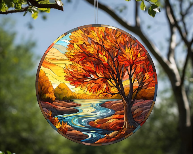 Acrylic Faux Stained-Glass Autumn 1 Suncatcher