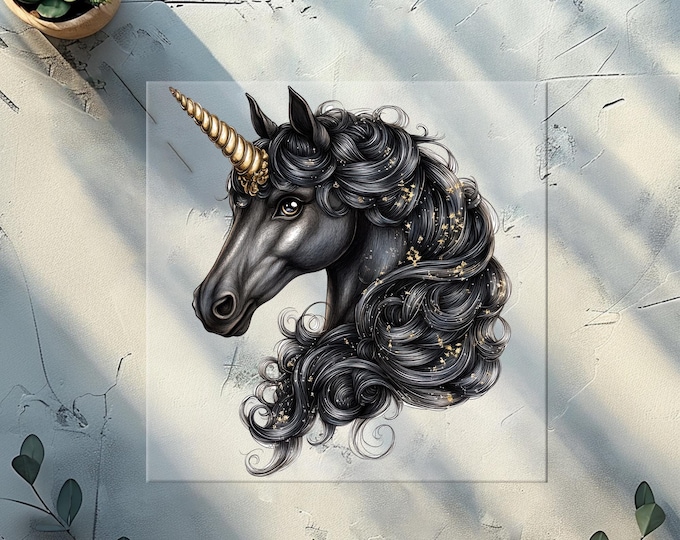 12 Black Unicorns DTF Transfer
