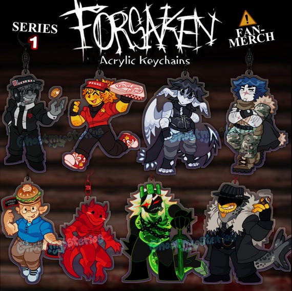 FORSAKEN - Keychains: Chance, Elliot, Two Time, Guest 1337, 007n7