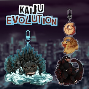 Kaiju Evolution & Swimming Kaiju - Acrylic Keychains: Kaiju, Kamata-Kun