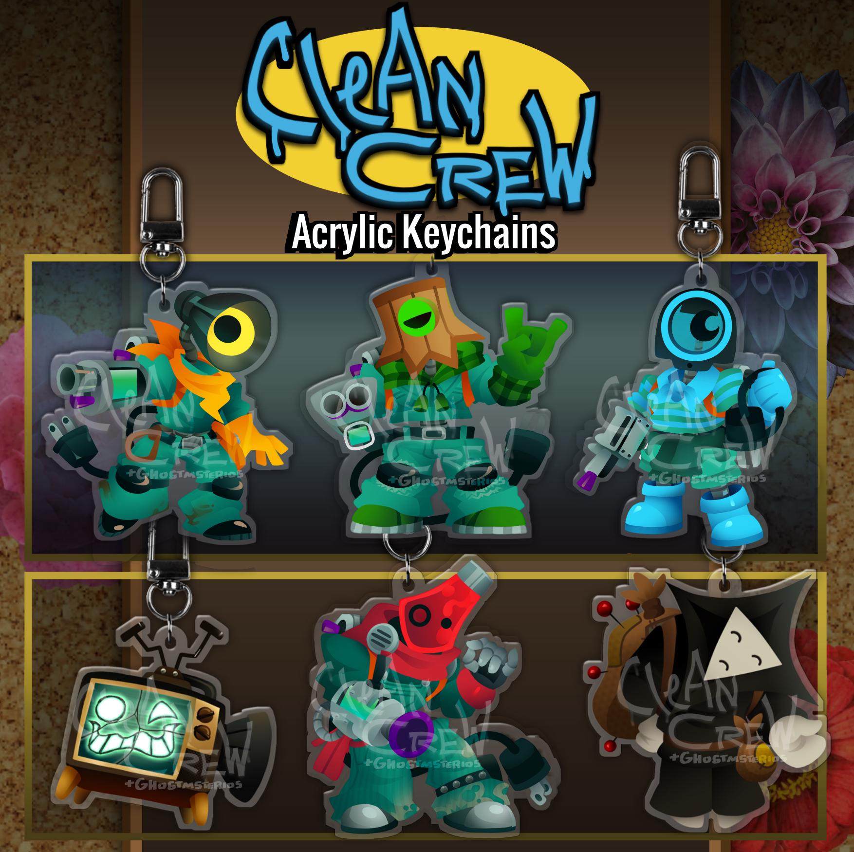 Official CLEAN CREW - Keychains: Ranger, Blaster, Zoomer, Lobber
