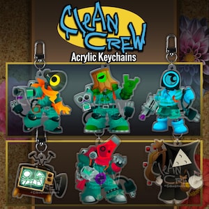 Officiella CLEAN CREW - Nyckelringar: Ranger, Blaster, Zoomer, Lobber, Buddy, Travelings Man