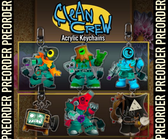 Official CLEAN CREW - Keychains: Ranger, Blaster, Zoomer, Lobber