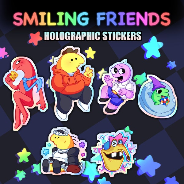 PREORDER Smiling Friends - Stickers - Pim, Charlie, Alan, Glep, Gwimbly