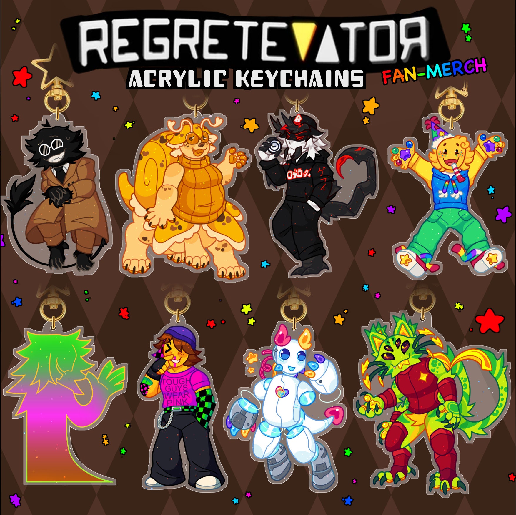 REGRETEVATOR - Keychains: Bive, Split, Pest, Poob, Party Noob