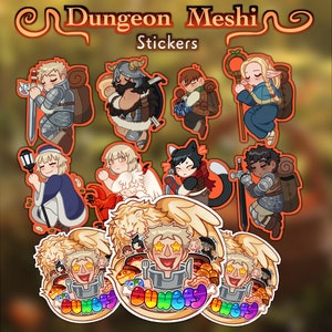 Dungeon Meshi - Stickers - Laios, Senshi, Chilchuck, Marcille, Falin, Izutsumi, Kabru