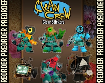 Official CLEAN CREW - Stickers: Ranger, Blaster, Zoomer, Lobber, Buddy, Travelings Man