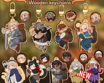 ダンジョン飯 - 木製キーホルダー - ライオス、センシ、チルチャック