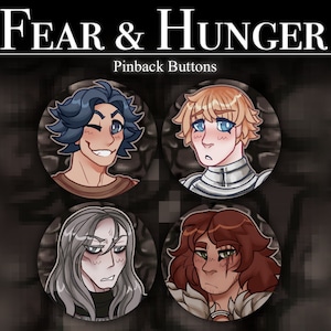 Fear and Hunger Character Pinback Buttons - Pins, Badges, Playable Characters