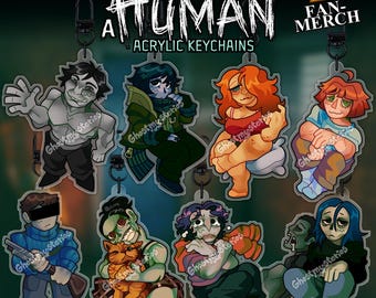 No, I’m Not a Human - Keychains: Pale Visitor, Coat Guy, Seductive Woman, Cashier Girl, Protagonist, Cat Lady, Wireface, Widow