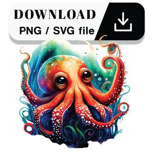 Instant Download PNG and SVG files. Octopus, heart, Tumbler, Graphic, Image, Animals
