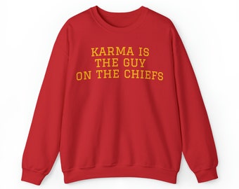 Katoenen sweater met ronde hals Karma is the Guy on the Chiefs