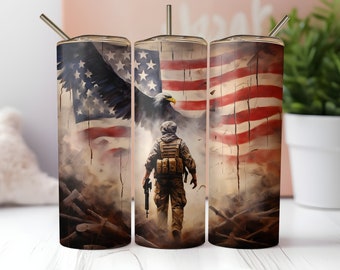 American Soldier Tumbler or Water Bottle