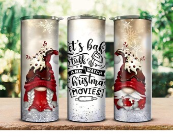Bake and Watch Christmas Movies Tumbler or Water Bottle