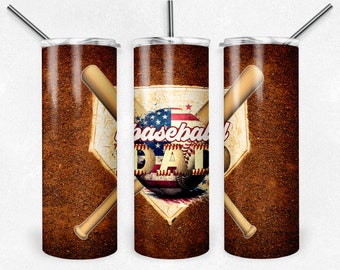 Baseball Dad Tumbler or Water Bottle