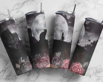 Halloween Landscape Tumbler or Water Bottle