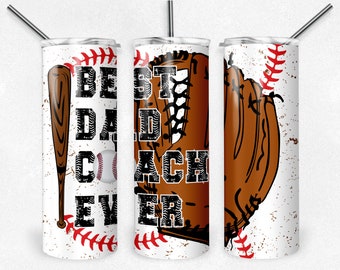 Best Dad/Coach Baseball Tumbler or Water Bottle