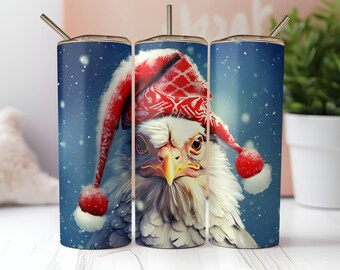Christmas Chicken Tumbler or Water Bottle