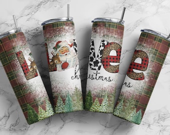 Santa Christmas Love Tumbler or Water Bottle