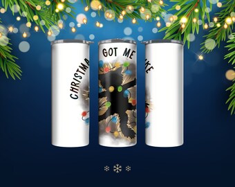 Christmas Vacation Fried Cat Tumbler 20oz/30oz or Water Bottle 20 oz