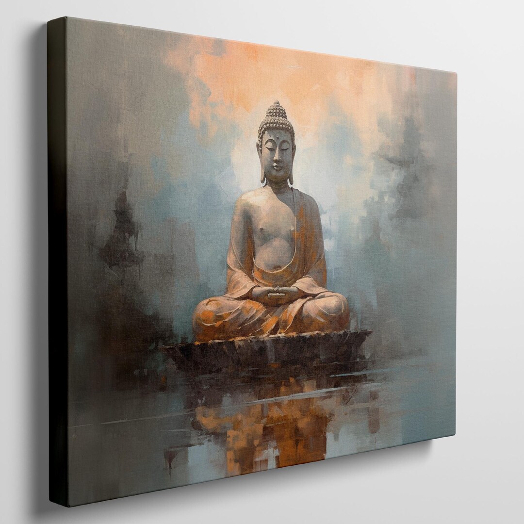 Canvas Wall Art Print of Tranquil Buddha Meditation Modern Zen Decor ...